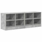 vidaXL Armoire de lit avec étagère 2 Pièces Gris béton 66 x 33 x 48 cm