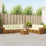 vidaXL Ensembles de canapés 8 pc Naturel et Crème Bois d'Acacia Massif