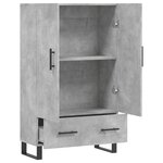 vidaXL Buffet haut gris béton 69 5x31x115 cm bois d'ingénierie