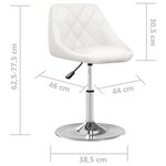vidaXL Tabouret de bar Blanc Similicuir