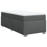 vidaXL Sommier à lattes de lit avec matelas Gris foncé 80x200 cm Tissu