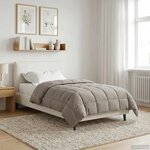 vidaXL Duvet d'hiver Taupe 135 x 220 cm Microfibre et polaire Teddy