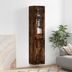 vidaXL Buffet haut Chêne fumé 34 5x34x180 cm Bois d'ingénierie