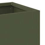 vidaXL Bac de jardin surélevé Vert olive 100 x 26 x 82 cm Acier