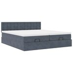 VidaXL Cadre de lit ottoman avec matelas gris foncé 180x200cm velours