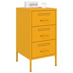 vidaXL Table de chevet jaune moutarde 36x39x68 cm acier