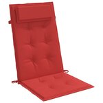 vidaXL Coussins de chaise à dossier haut lot de 2 rouge tissu oxford