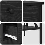 vidaXL Table de chevet Chêne noir 40x42x45 cm Bois d'ingénierie