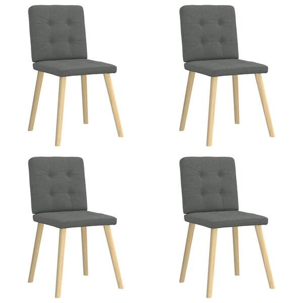 vidaXL Chaises à manger lot de 4 gris foncé tissu