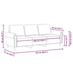 vidaXL Canapé à 3 places Marron 180 cm Velours