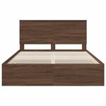 vidaXL Cadre de lit Chêne brun 150 x 200 cm Bois Ingénierie