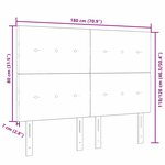 vidaXL Tête de lit LED avec des lumières à LED Noir 180 cm Polyester
