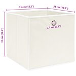 vidaXL Boîtes de rangement 10 Pièces Blanc 32x32x32 cm Tissu