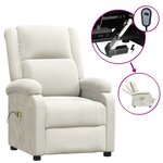vidaXL Fauteuil électrique de massage Crème Velours