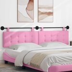 vidaXL Tête de lit suspendue Avec lumière LED Rose Tissu