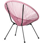 Tectake ensemble table et chaises de jardin santana - rose vif