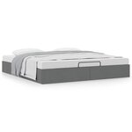 VidaXL Cadre de lit ottoman sans matelas gris foncé 180x200 cm tissu