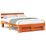 vidaXL Cadre de lit Marron cire 150 x 200 cm Bois massif en pin