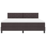 vidaXL Lit à ressorts avec matelas Marron foncé 180 x 200 cm tissu