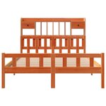 vidaXL Lit bibliothèque sans matelas cire marron 150x200 cm pin massif