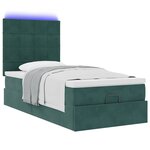 vidaXL Cadre de lit ottoman avec matelas vert foncé 90x200 cm velours