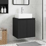 vidaXL Vanité de lavabo mural Noir 49 5 x 41 x 62 5 cm