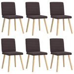 vidaXL Chaises à manger lot de 6 marron foncé tissu