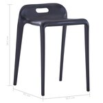vidaXL Tabourets empilables lot de 4 noir plastique