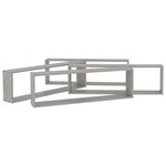 vidaXL Étagères cube murales 4 Pièces gris béton bois d'ingénierie