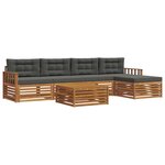 vidaXL Ensemble de canapés d'extérieur 6 Pièces Naturel et Anthracite