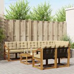 vidaXL Ensemble de canapés d'extérieur 9 Pièces Naturel et Beige