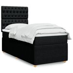 vidaXL Sommier à lattes de lit avec matelas Noir 90x190 cm Tissu