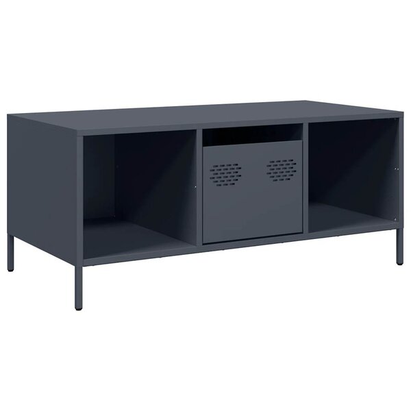 vidaXL Table basse anthracite 101 5x50x43 5 cm acier laminé à froid