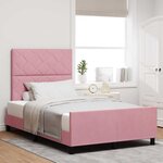 vidaXL Cadre de lit avec tête de lit Rose 120 x 190 cm Velours