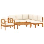 vidaXL Salon de jardin avec coussins 5 Pièces Bois d'acacia solide