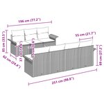 vidaXL Canapés de jardin 8 pièces avec coussins noir en poly rattan