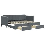 vidaXL Lit de jour avec gigogne et tiroirs sans matelas 80x200 cm