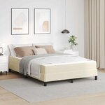 vidaXL Lit avec matelas Crème 140 x 200 cm Faux cuir