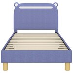vidaXL Cadre de lit pour enfants avec tête de lit Bleu denim tissu
