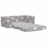 vidaXL Canapé-lit enfant 2 places gris clair étoiles peluche douce