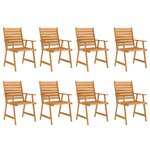 vidaXL Ensemble à manger de jardin 9 Pièces Bois d'acacia solide