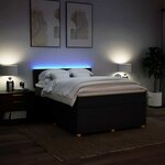 vidaXL Sommier à lattes de lit avec matelas Noir 160x200 cm Tissu