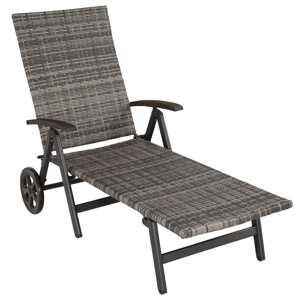 Tectake Bain de soleil avec roulettes AUCKLAND - gris