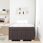 vidaXL Cadre de lit avec matelas Marron foncé 120 x 200 cm tissu
