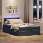 vidaXL Lit avec rangement et LED Gris foncé 120 x 190 cm Velours