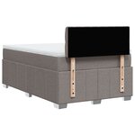 vidaXL Sommier à lattes de lit avec matelas taupe 120x190 cm tissu