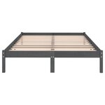 vidaXL Cadre de lit sans matelas gris bois massif 200x200 cm