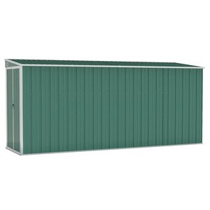 vidaXL Abri de jardin mural Vert 118x382x178 cm Acier galvanisé