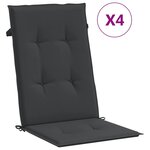 vidaXL Chaises de jardin inclinables lot de 4 et coussins bois teck
