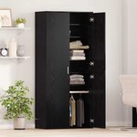 vidaXL Haut de Mobilier Chêne noir 80 x 39 x 178 cm Bois d'ingénierie